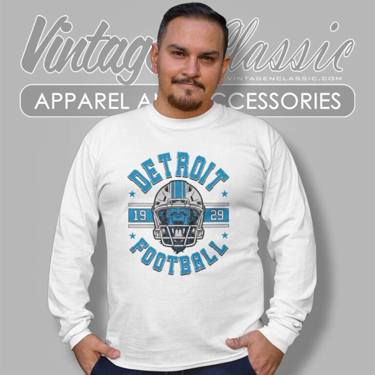 Detroit Lions Shirt Football Helemt 1929 Long Sleeve Tee Detroit Lions Shirt Football Helemt 1929 Long Sleeve Tee