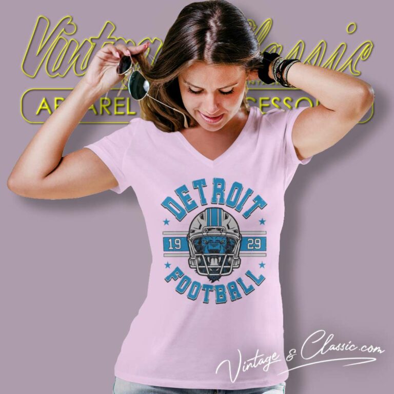 Detroit Lions Shirt Football Helemt 1929 V Neck TShirt Detroit Lions Shirt Football Helemt 1929 V Neck TShirt