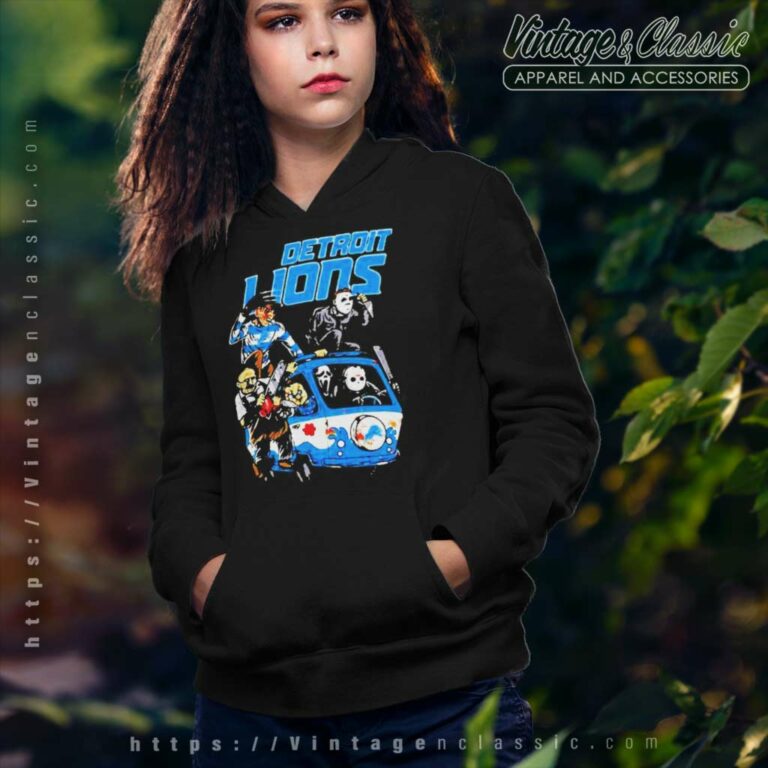 Detroit Lions Shirt Horror Movies Characters Halloween Hoodie Detroit Lions Shirt Horror Movies Characters Halloween Hoodie