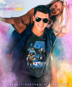 Detroit Lions Shirt Horror Movies Characters Halloween V Neck TShirt