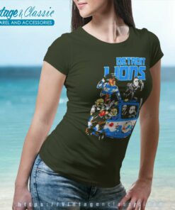 Detroit Lions Shirt Horror Movies Characters Halloween Women TShirt