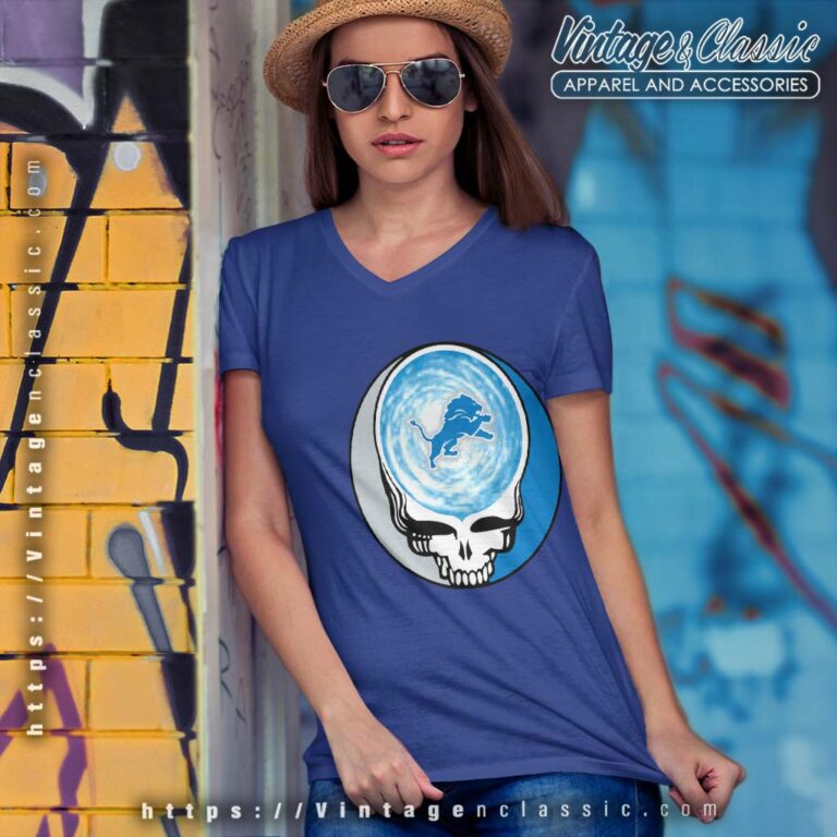 Detroit Lions Shirt Nfl Grateful Dead Logo V Neck TShirt Detroit Lions Shirt Nfl Grateful Dead Logo V Neck TShirt