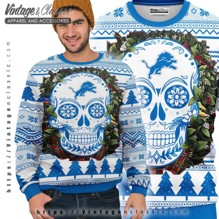 Detroit Lions Skull Ugly Christmas Sweater Ugly Sweater Detroit Lions Skull Ugly Christmas Sweater Ugly Sweater