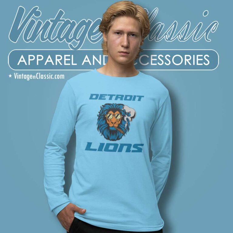 Detroit Lions Smoking Football Team Long Sleeve Tee Detroit Lions Smoking Football Team Long Sleeve Tee