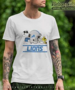 Detroit Lions Snoopy And Woodstock Helmet T Shirt