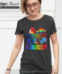Detroit Lions Stronger Than Cancer Women TShirt