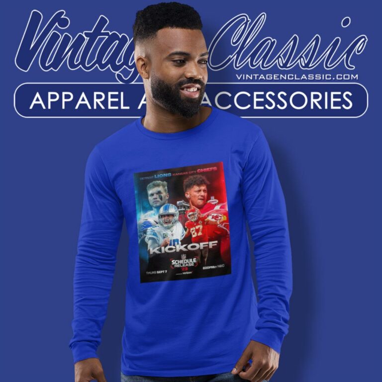 Detroit Lions Vs Kansas City Chiefs Kickoff Schedule Release 2023 Long Sleeve Tee 1 Detroit Lions Vs Kansas City Chiefs Kickoff Schedule Release 2023 Long Sleeve Tee 1