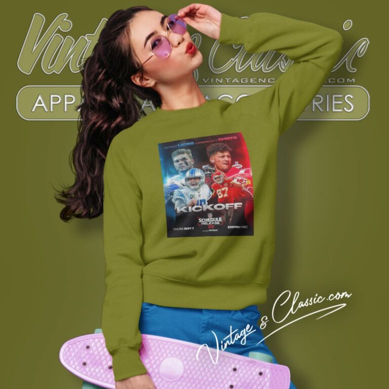 Detroit Lions Vs Kansas City Chiefs Kickoff Schedule Release 2023 Sweatshirt 1 Detroit Lions Vs Kansas City Chiefs Kickoff Schedule Release 2023 Sweatshirt 1