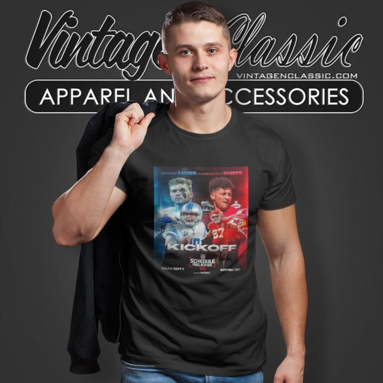 Detroit Lions Vs Kansas City Chiefs Kickoff Schedule Release 2023 T Shirt 1 Detroit Lions Vs Kansas City Chiefs Kickoff Schedule Release 2023 T Shirt 1