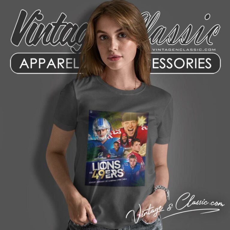 Detroit Lions Vs San Francisco 49ers Nfc Championship 2024 Women T Shirt Detroit Lions Vs San Francisco 49ers Nfc Championship 2024 Women T Shirt