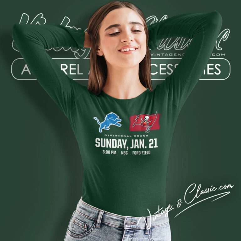Detroit Lions Vs Tampa Bay Buccaneers 2024 Super Divisional Round Long Sleeve Tee Detroit Lions Vs Tampa Bay Buccaneers 2024 Super Divisional Round Long Sleeve Tee
