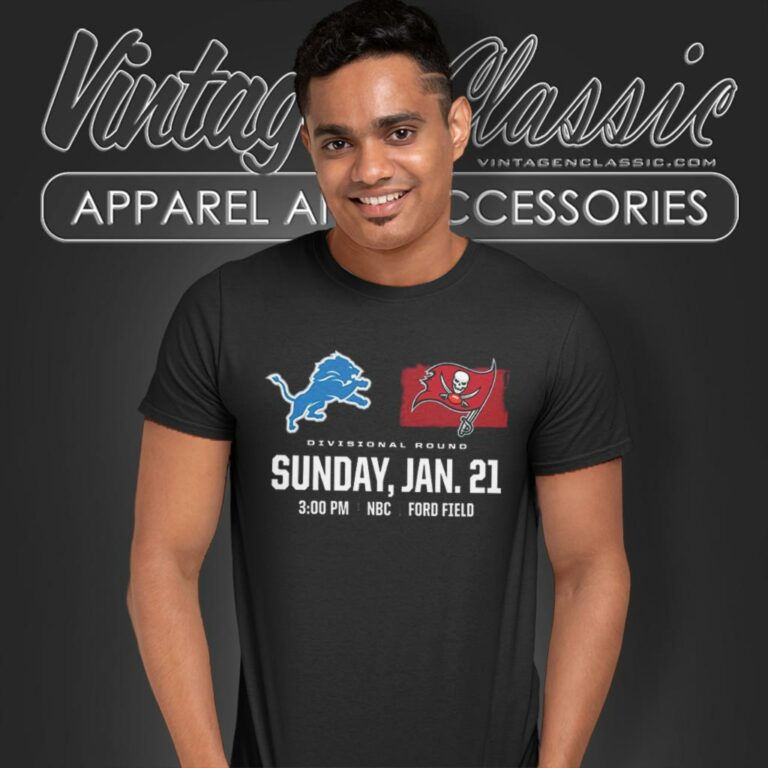 Detroit Lions Vs Tampa Bay Buccaneers 2024 Super Divisional Round T Shirt Detroit Lions Vs Tampa Bay Buccaneers 2024 Super Divisional Round T Shirt