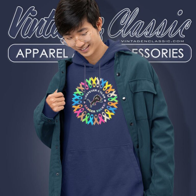 Detroit Lions Whatever Color Cancer Sucks Hoodie Detroit Lions Whatever Color Cancer Sucks Hoodie