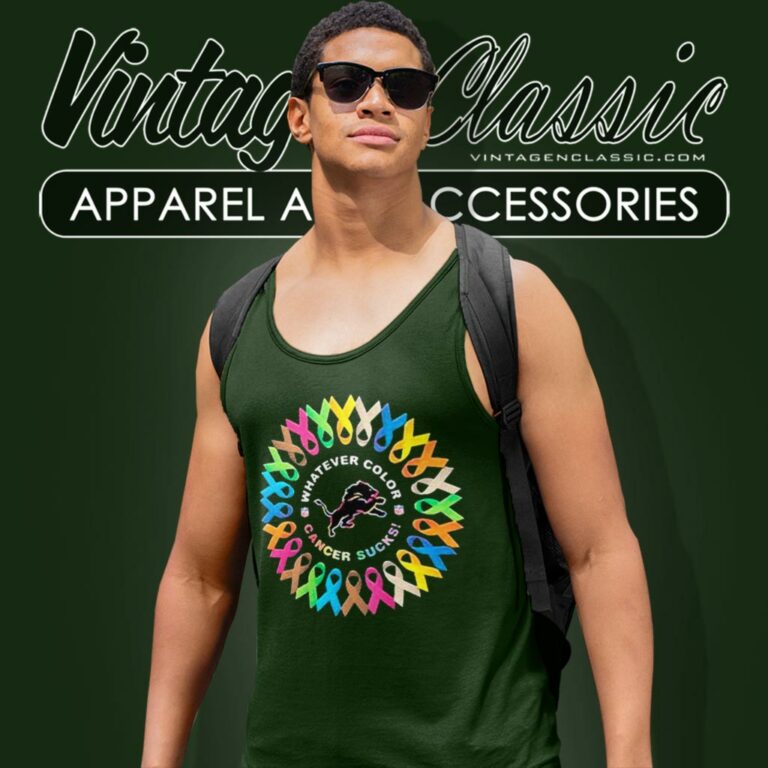 Detroit Lions Whatever Color Cancer Sucks Tank Top Racerback Detroit Lions Whatever Color Cancer Sucks Tank Top Racerback