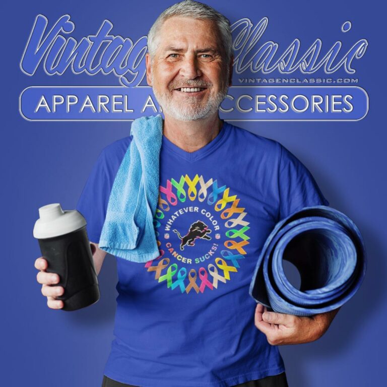 Detroit Lions Whatever Color Cancer Sucks V Neck TShirt Detroit Lions Whatever Color Cancer Sucks V Neck TShirt