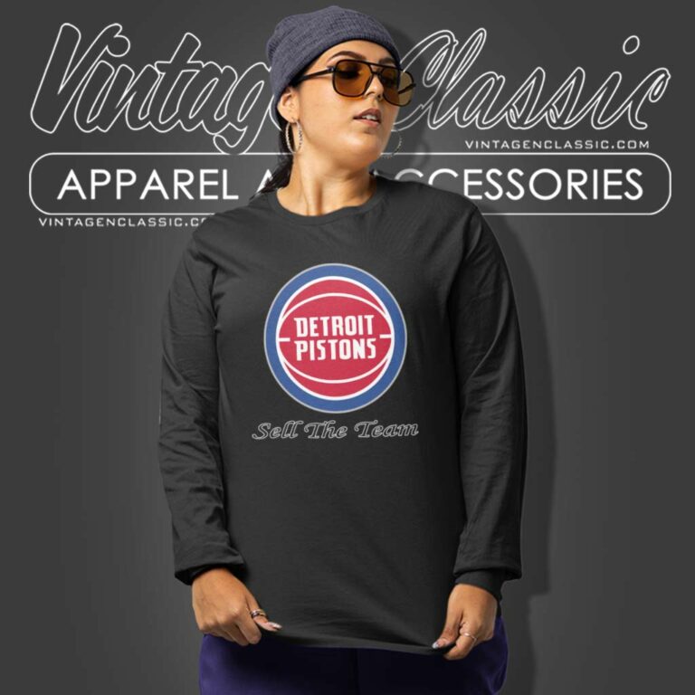 Detroit Pistons Basketball Logo Sell The Team Long Sleeve Tee Detroit Pistons Basketball Logo Sell The Team Long Sleeve Tee