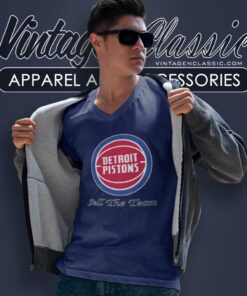 Detroit Pistons Basketball Logo Sell The Team V Neck TShirt