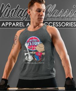Detroit Pistons Charlie Brown Snoopy Tank Top Racerback