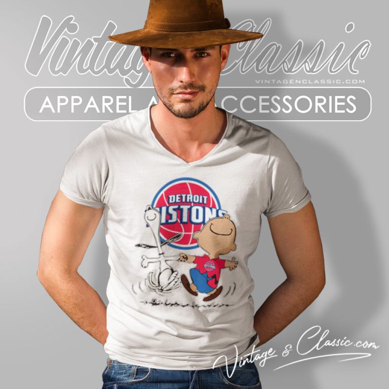 Detroit Pistons Charlie Brown Snoopy V Neck TShirt Detroit Pistons Charlie Brown Snoopy V Neck TShirt