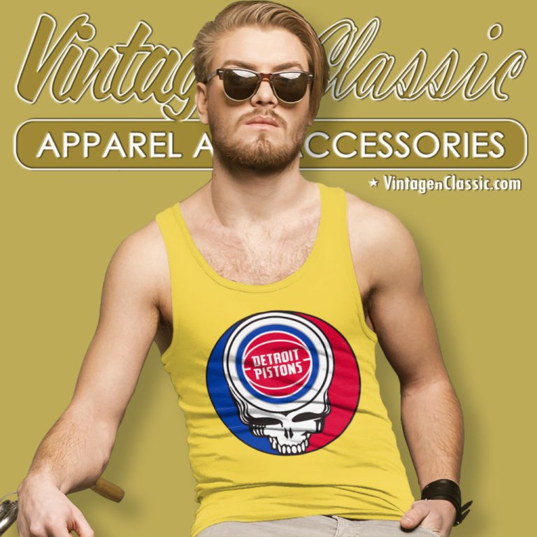 Detroit Pistons Grateful Dead Steal Your Face Tank Top Racerback Detroit Pistons Grateful Dead Steal Your Face Tank Top Racerback