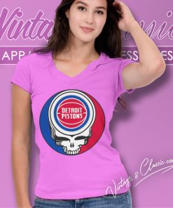 Detroit Pistons Grateful Dead Steal Your Face V Neck TShirt