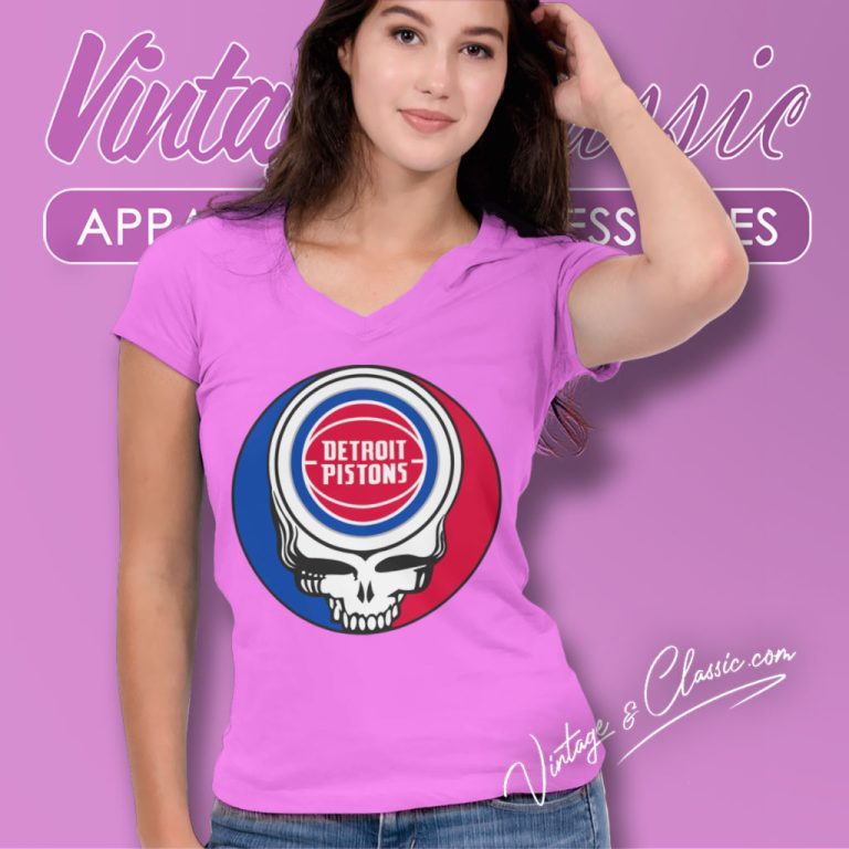 Detroit Pistons Grateful Dead Steal Your Face V Neck TShirt Detroit Pistons Grateful Dead Steal Your Face V Neck TShirt