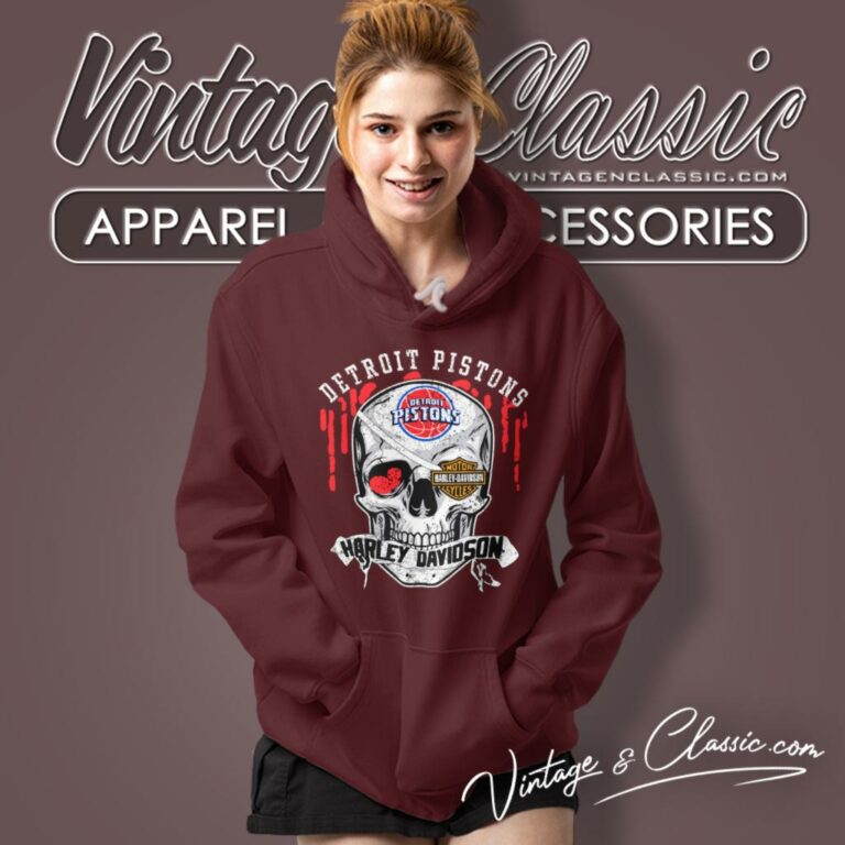Detroit Pistons Harley Davidson Skull Hoodie Detroit Pistons Harley Davidson Skull Hoodie