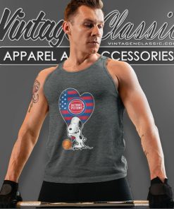 Detroit Pistons Nba Basketball The Peanuts Movie Adorable Snoopy Tank Top Racerback