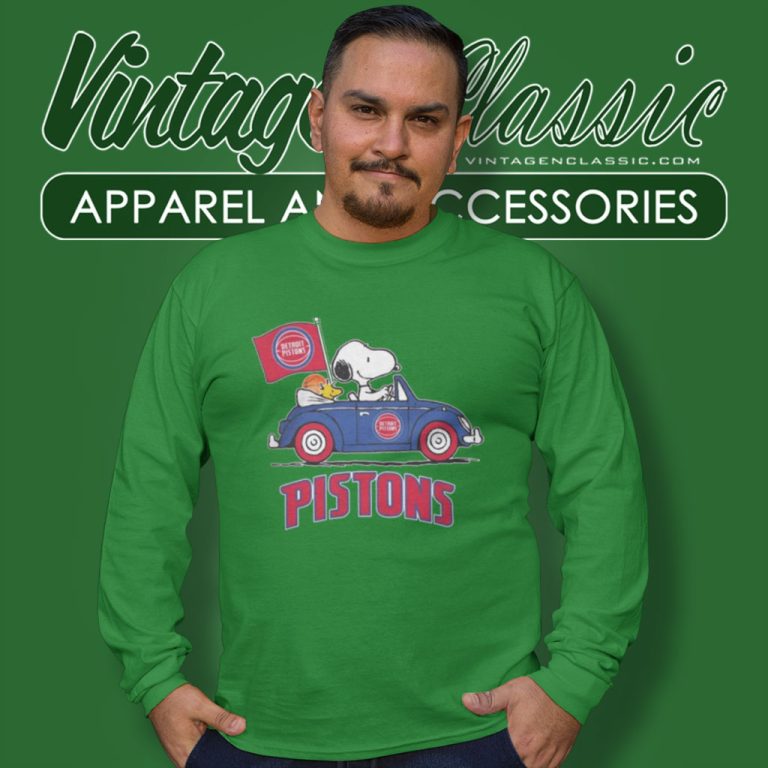 Detroit Pistons Shirt Basketball Snoopy Dog Driving Car Long Sleeve Tee Detroit Pistons Shirt Basketball Snoopy Dog Driving Car Long Sleeve Tee