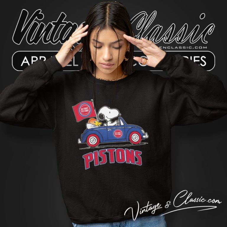 Detroit Pistons Shirt Basketball Snoopy Dog Driving Car Sweatshirt Detroit Pistons Shirt Basketball Snoopy Dog Driving Car Sweatshirt