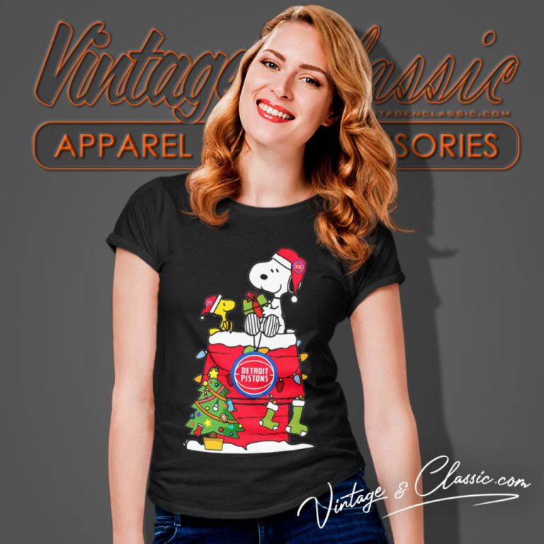 Detroit Pistons Shirt Snoopy And Woodstock Christmas Gift For Fans Nba Xmas Tree Women T Shirt Detroit Pistons Shirt Snoopy And Woodstock Christmas Gift For Fans Nba Xmas Tree Women T Shirt