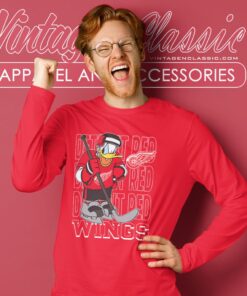 Detroit Red Wings Donald Duck Hockey Shirt 2 Detroit Red Wings Donald Duck Hockey Shirt Long Sleeve Tee