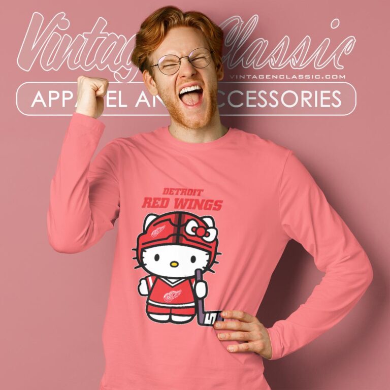 Detroit Red Wings Hello Kitty Shirt Long Sleeve Tee Detroit Red Wings Hello Kitty Shirt Long Sleeve Tee