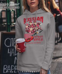 Detroit Red Wings Russian Five Caricature Hoodie