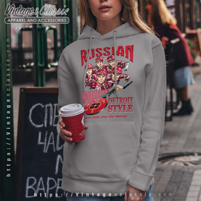 Detroit Red Wings Russian Five Caricature Hoodie Detroit Red Wings Russian Five Caricature Hoodie