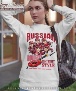 Detroit Red Wings Russian Five Caricature Sweatshirt