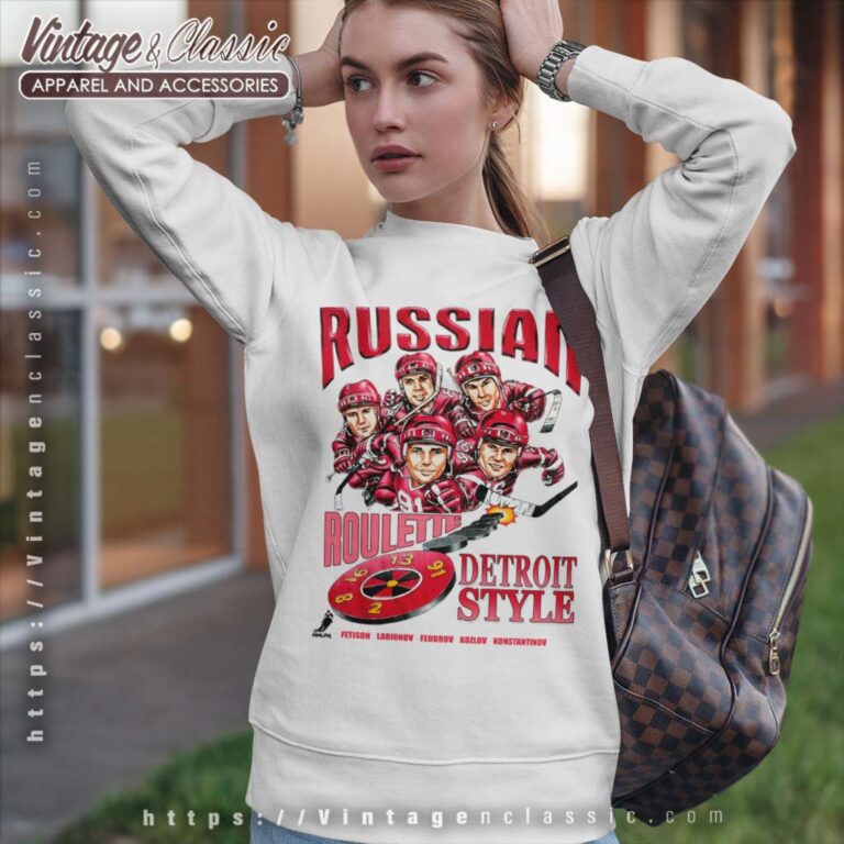 Detroit Red Wings Russian Five Caricature Sweatshirt Detroit Red Wings Russian Five Caricature Sweatshirt