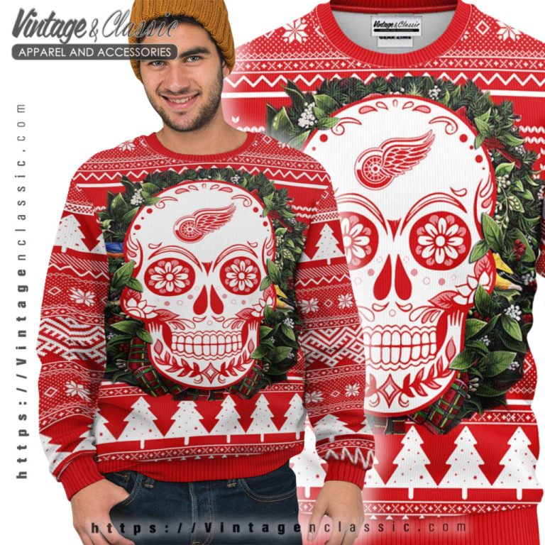 Detroit Red Wings Skull Ugly Christmas Sweater Ugly Sweater Detroit Red Wings Skull Ugly Christmas Sweater Ugly Sweater