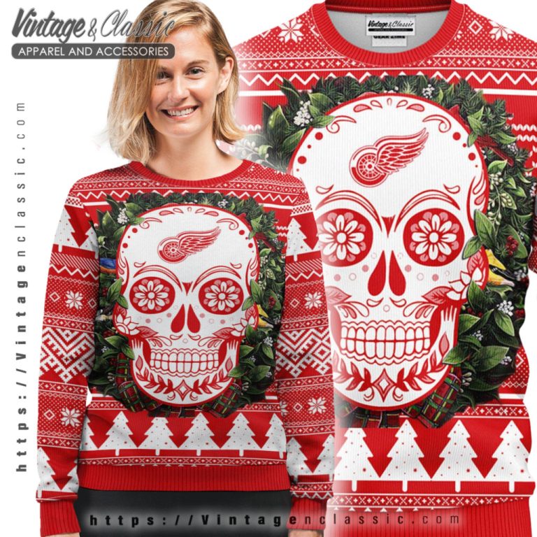 Detroit Red Wings Skull Ugly Christmas Sweater Ugly Sweater shirt Detroit Red Wings Skull Ugly Christmas Sweater Ugly Sweater shirt