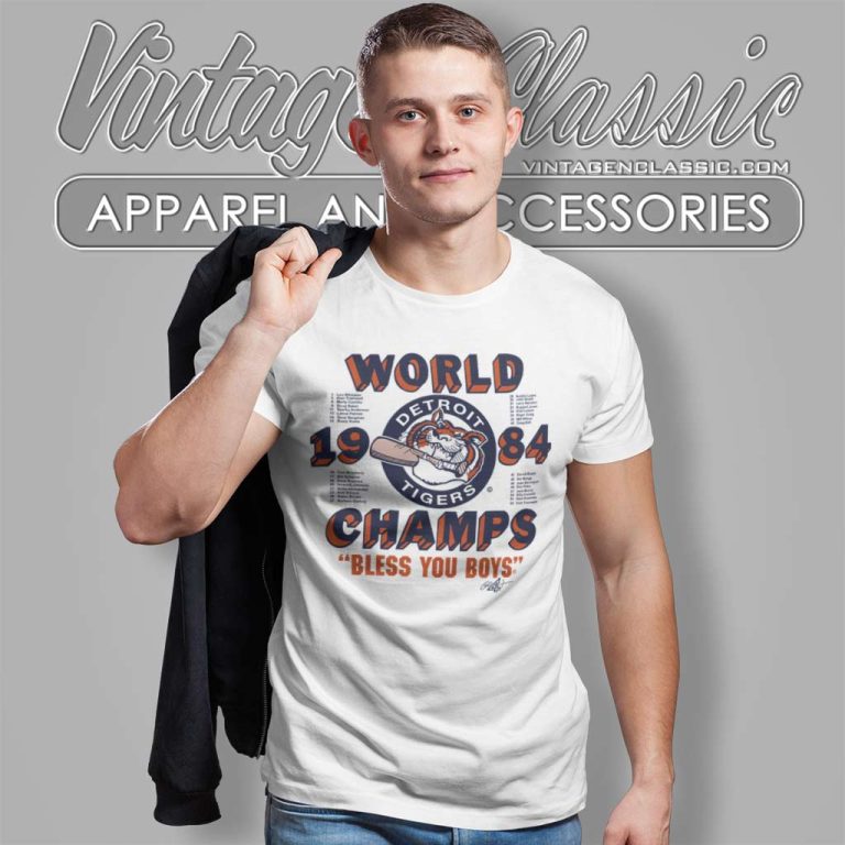Detroit Tigers 1984 World Series Champs Bless You Boys T Shirt Detroit Tigers 1984 World Series Champs Bless You Boys T Shirt