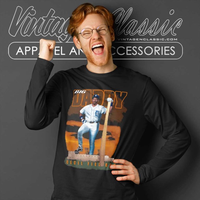 Detroit Tigers Big Daddy Cecil Fielder Long Sleeve Tee Detroit Tigers Big Daddy Cecil Fielder Long Sleeve Tee