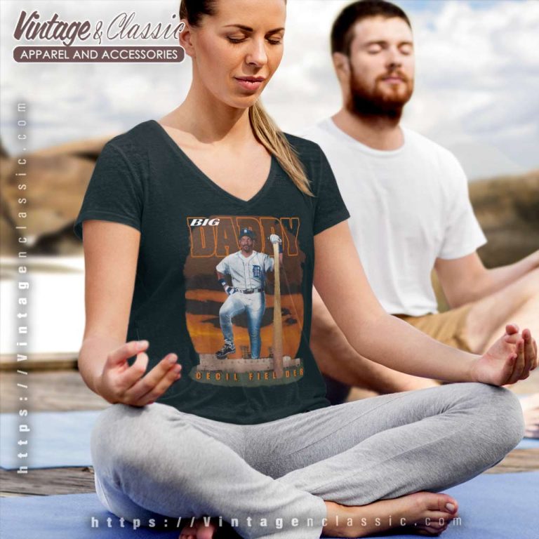 Detroit Tigers Big Daddy Cecil Fielder V Neck TShirt Detroit Tigers Big Daddy Cecil Fielder V Neck TShirt