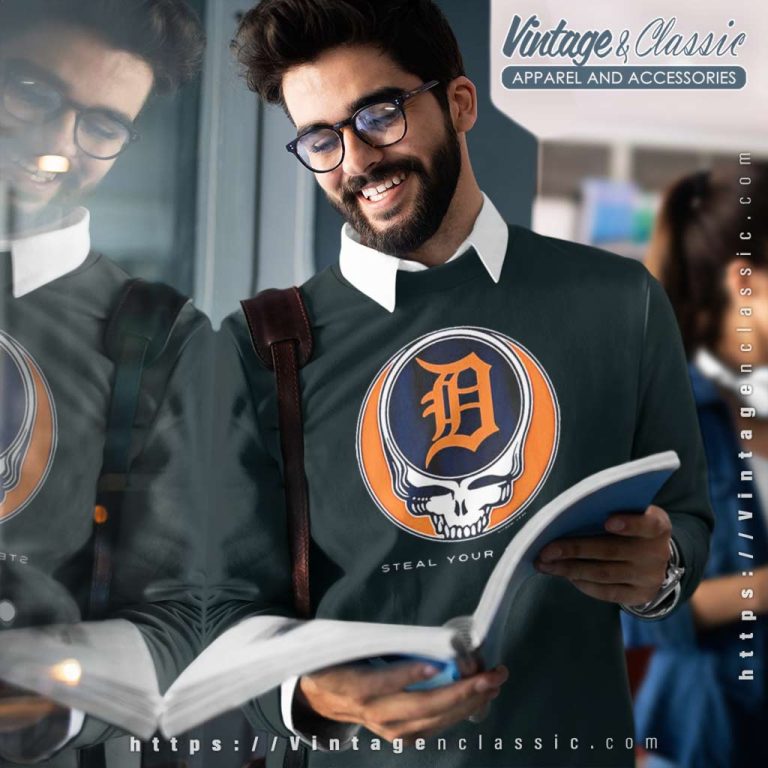 Detroit Tigers Grateful Dead Steal Your Base Sweatshirt Detroit Tigers Grateful Dead Steal Your Base Sweatshirt