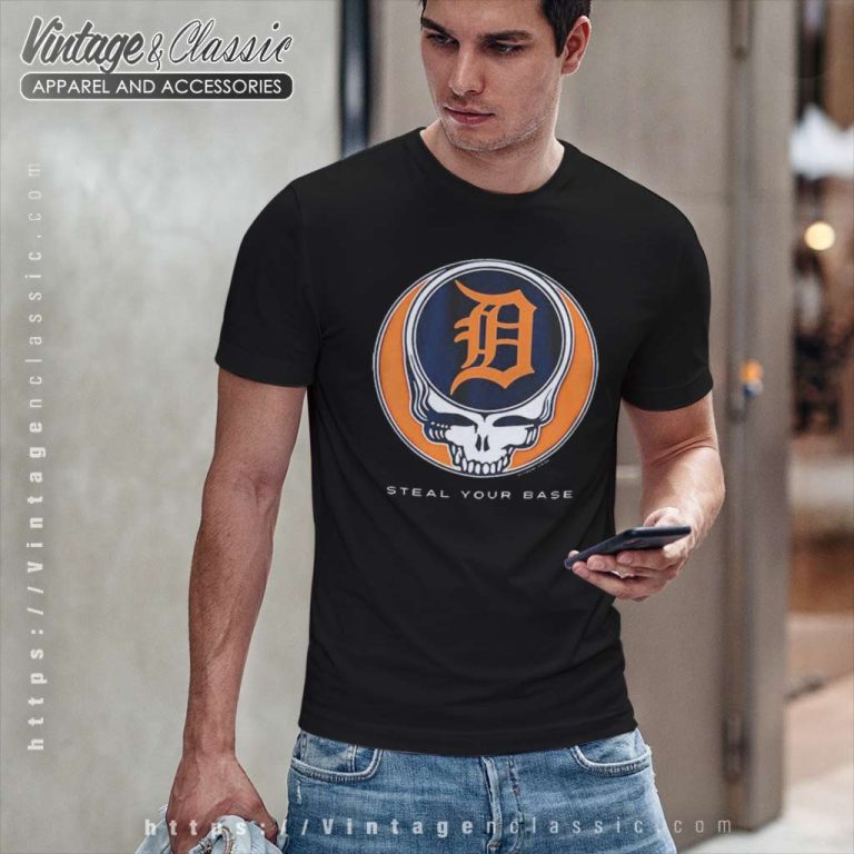 Detroit Tigers Grateful Dead Steal Your Base T Shirt Detroit Tigers Grateful Dead Steal Your Base T Shirt