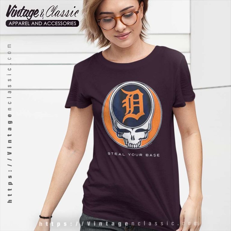 Detroit Tigers Grateful Dead Steal Your Base Women TShirt Detroit Tigers Grateful Dead Steal Your Base Women TShirt
