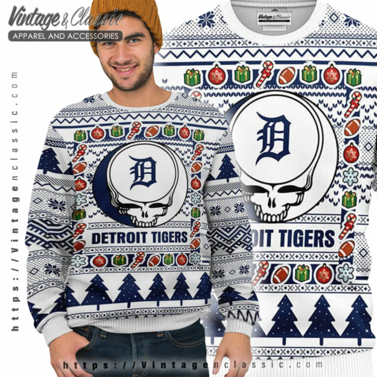 Detroit Tigers Grateful Dead Ugly Sweater Ugly Sweater Detroit Tigers Grateful Dead Ugly Sweater Ugly Sweater