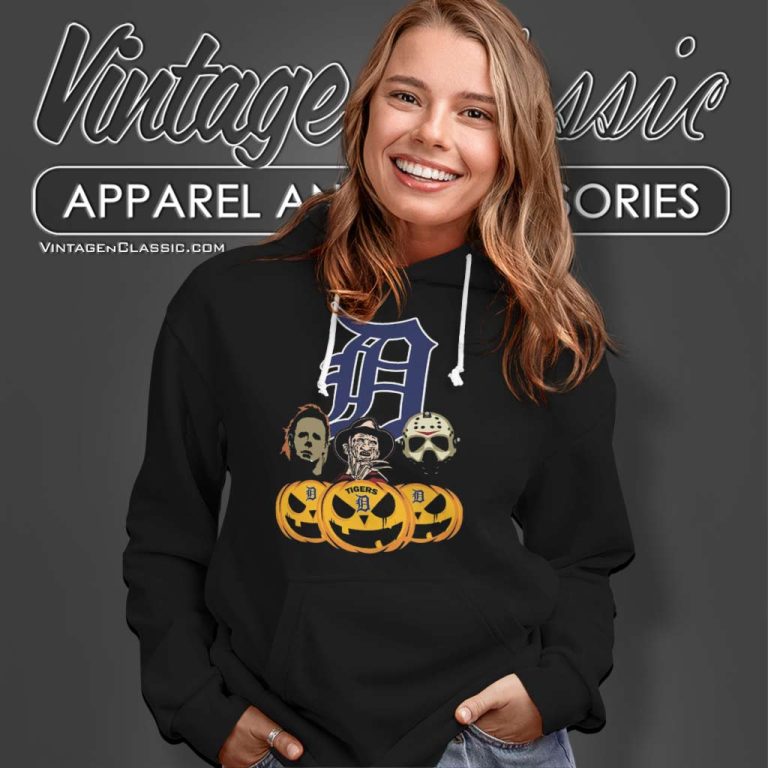 Detroit Tigers Halloween Horror Movie Pumpkin Hoodie Detroit Tigers Halloween Horror Movie Pumpkin Hoodie