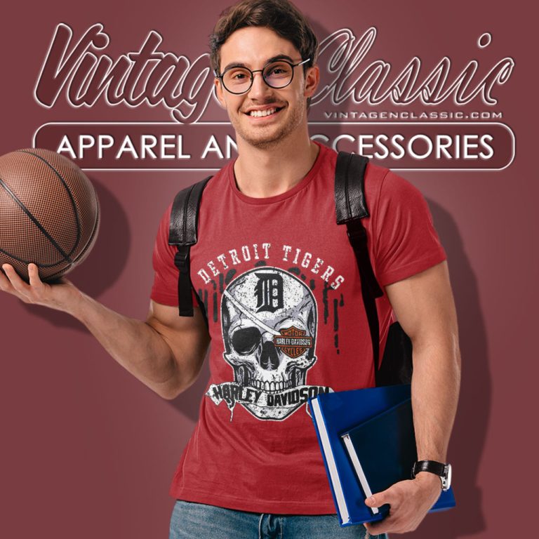 Detroit Tigers Harley Davidson Skull T Shirt Detroit Tigers Harley Davidson Skull T Shirt
