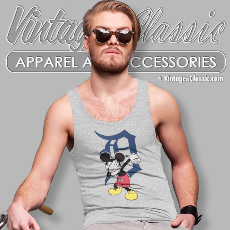 Detroit Tigers Mlb Baseball Dabbing Mickey Disney Tank Top Racerback Detroit Tigers Mlb Baseball Dabbing Mickey Disney Tank Top Racerback