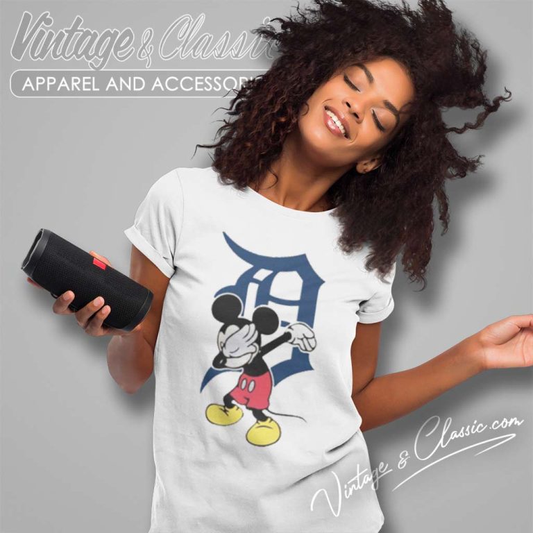 Detroit Tigers Mlb Baseball Dabbing Mickey Disney Women TShirt Detroit Tigers Mlb Baseball Dabbing Mickey Disney Women TShirt